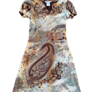 Paisley Print Mini Dress